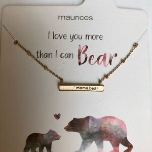 NEW Maurices Mama Bear Gold Bar Necklace